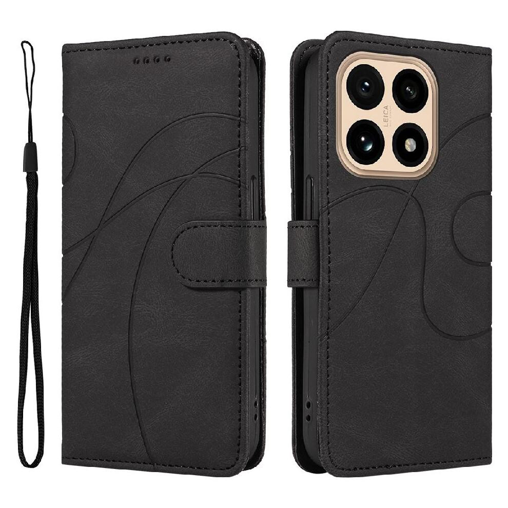 () Flip Case For Xiaomi 15T Pro Card Slots And Kickstand Function Curved Pressure Line Skin Feel Leather And Frosted Tpu 764563355167