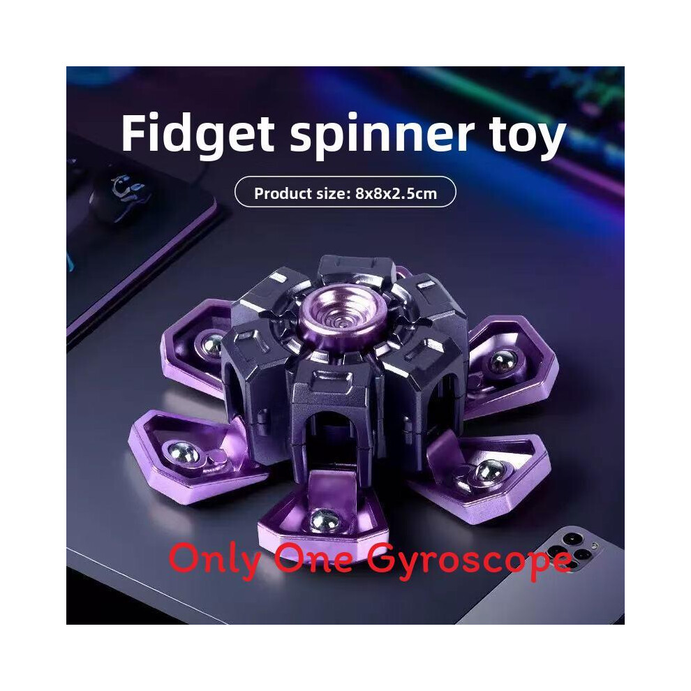 (Purple Gold) Fingertip Durable Plastic Gyroscope With Cool Transformation Relaxing For Effect
