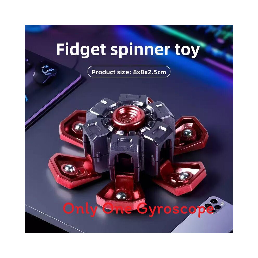 (Red Black) Fingertip Durable Plastic Gyroscope With Cool Transformation Relaxing For Effect