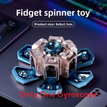 (Blue Silver)Durable Plastic Fingertip Gyroscope With Cool Transformation Effect Relaxing For