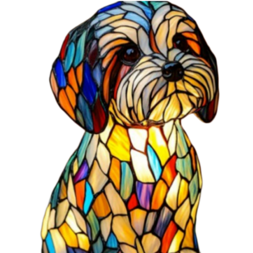 Maltese dog shaped table lamp (1 piece), home desktop decoration