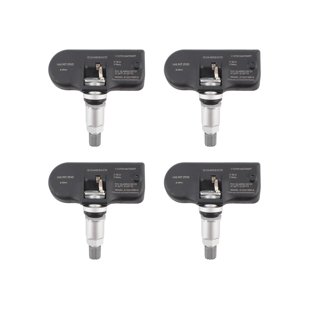 4Pcs For A3 A4 A5 Q5 S4 Beetle Cc R32 315Mhz Tpms Tire Pressure Sensor 1K0907253d 4711509551790