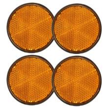 4Pz Riflettore Arancione Rotondo Da 2 Pollici Universale Per Moto Atv Dirt Bike