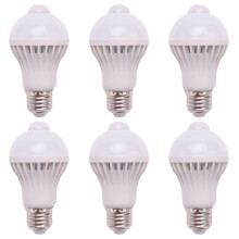 6X E27 Led Bulb Light Motion Sensor Light LED PIR Motion Sensor Lamp Globe Bulb Light Lamp, 5W