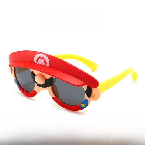 (Orange) Mario Bros Super Kids Sunglasses With Polarized Tac Lenses For Sun Protection