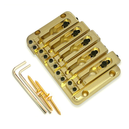5 String Bass Fixed Bridge With Enhances Resonance And-Gold