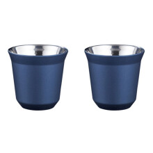 2X 80 Ml Doppel Wandige Edelstahl Espresso Tassen Isolierung für  Pixie Kaffee Tassen Kapsel Form Kaffee Tassen,D