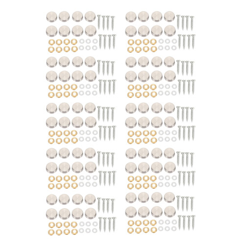 16 mm Stainless Steel Mirror Nails Screw Cap (80 Pieces) 1