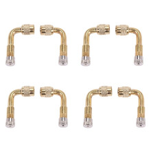 8Pcs Valve Extension Valve Extension Adapter Tire 90 Degree Bent Metal Angle for Bicycle Motorcycle Scooter