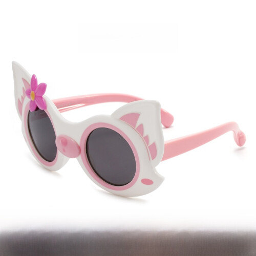 (White) Cartoon Childrens Sun Glasses Uv400 Polarized Tpee Frame Play For Outdoor