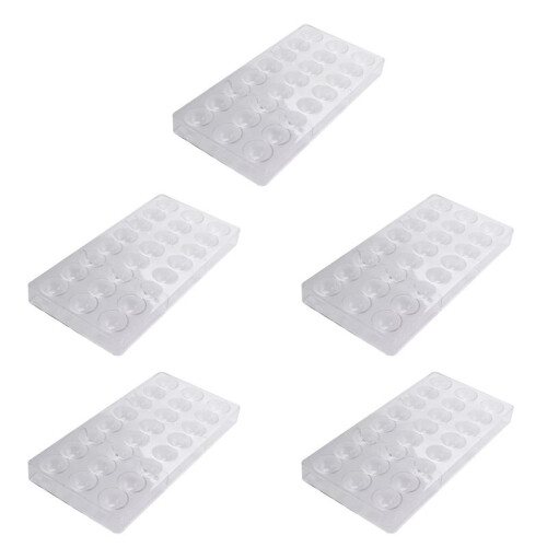 5X 24 Holes Semi Sphere Chocolate Mould Polycarbonate Chocolate Bar Mold Half  Candy Maker Mold Bakeware