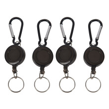 Badge Reel - Retractable Yoyo Ski Pass Id Card Holder Key Chain Color:black Amount:4pcs