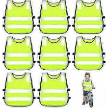 Gelbe Kinderwesten, 8er-Pack, Neon-Kinderwesten, Sicherheitswesten für Kinder, Warnwesten für Kinder von 3-12 Jahren