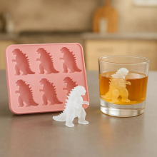 Monster-Eiswürfelform, Dinosaurier-Eiswürfelform, große Silikonform für selbstgemachte, aromatisierte Eiswürfel, 6 riesige Whisky-Eiswü