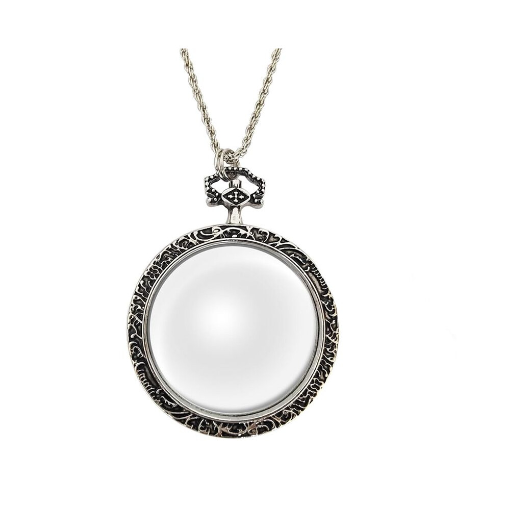10X Magnifying Glass Necklace Magnifier Necklace Pendant Optical Magnifier with Chain Necklace for Library, Reading