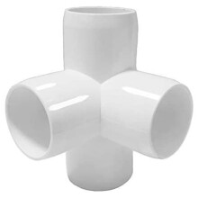 4-Weg 1/2 Inch T-Stuk PVC-Bocht - Bouw Zwaar PVC-Meubilair - PVC-Bochtstukken van een Halve Inch [Verpakking van 48]