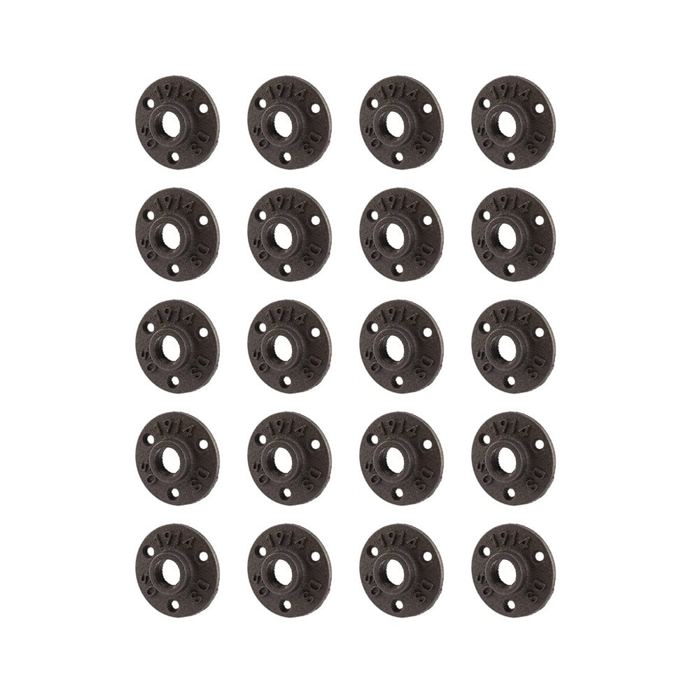 20Pcs 1/2 Inch Black Cast Iron Pipe Fittings Floor Flange Bsp Threaded 6032923175446