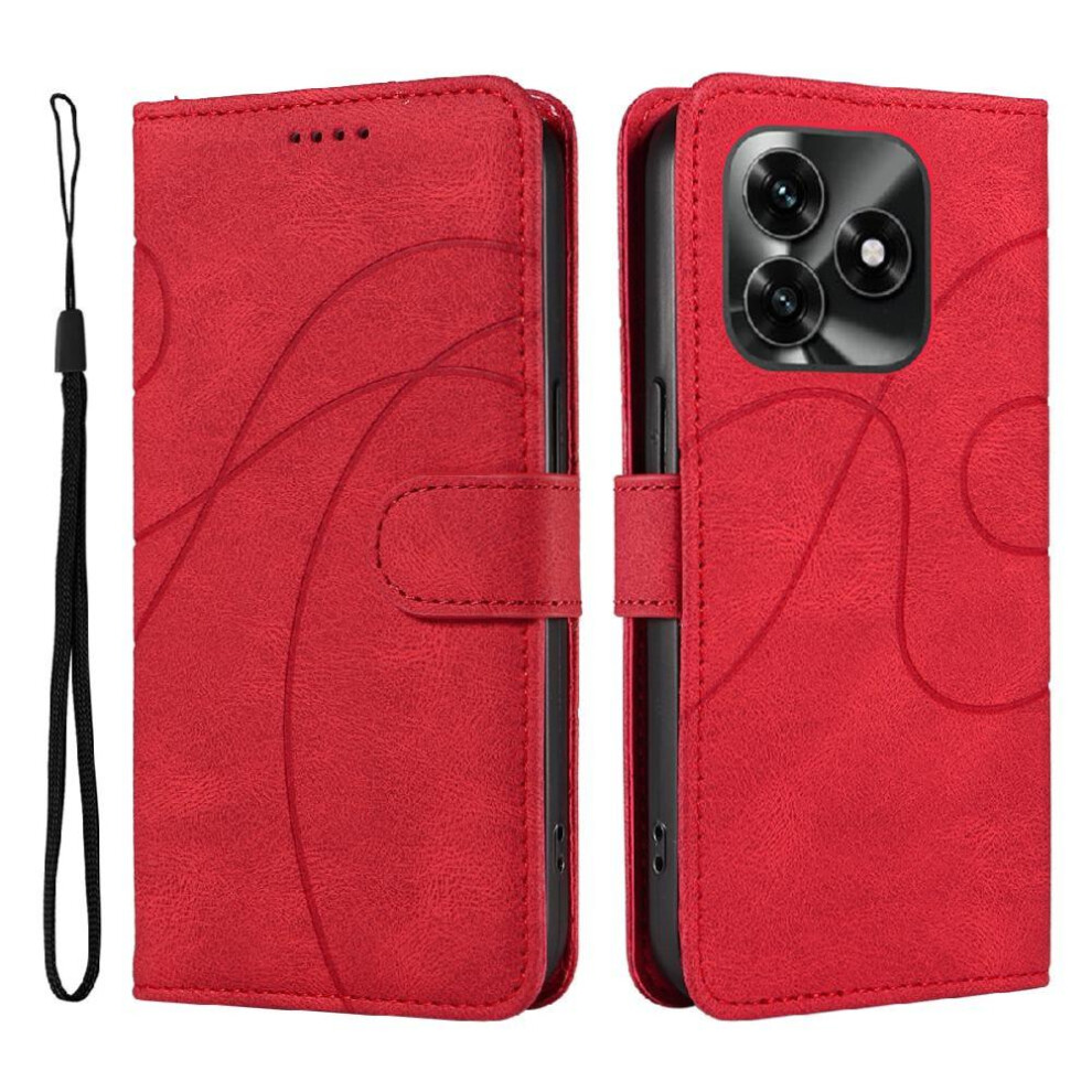 () Flip Case For Honor X5c Plus Curved Pressure Line Card Slots And Kickstand Function Skin Feel Leather And Frosted Tpu 764563355341