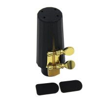3X Plastique Soprano Sax Embouchure avec Metal Casquette Boucle Anche Embouchure Pieces Blocs Noir