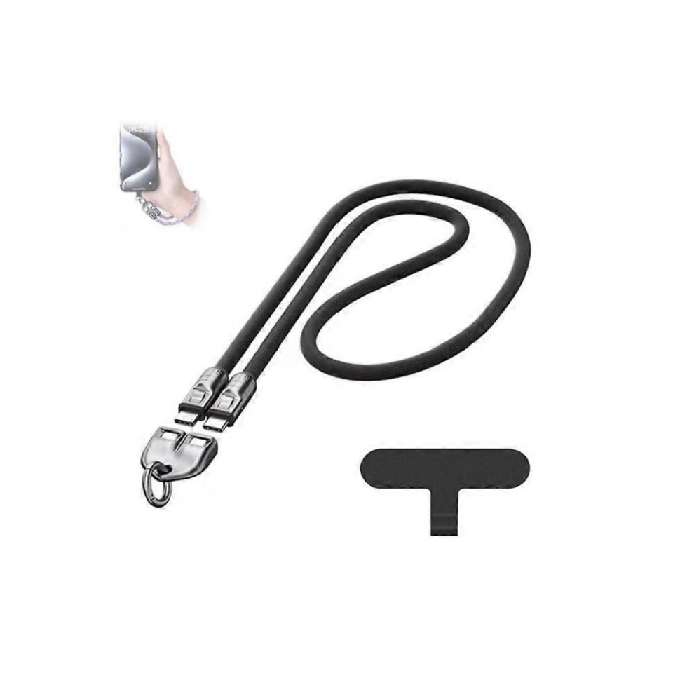 C To C 240W Charging Cable With Wearable Bracelet Design, Charger Type-C-1.2M-H H Black/Pink/Blue 9477002833164