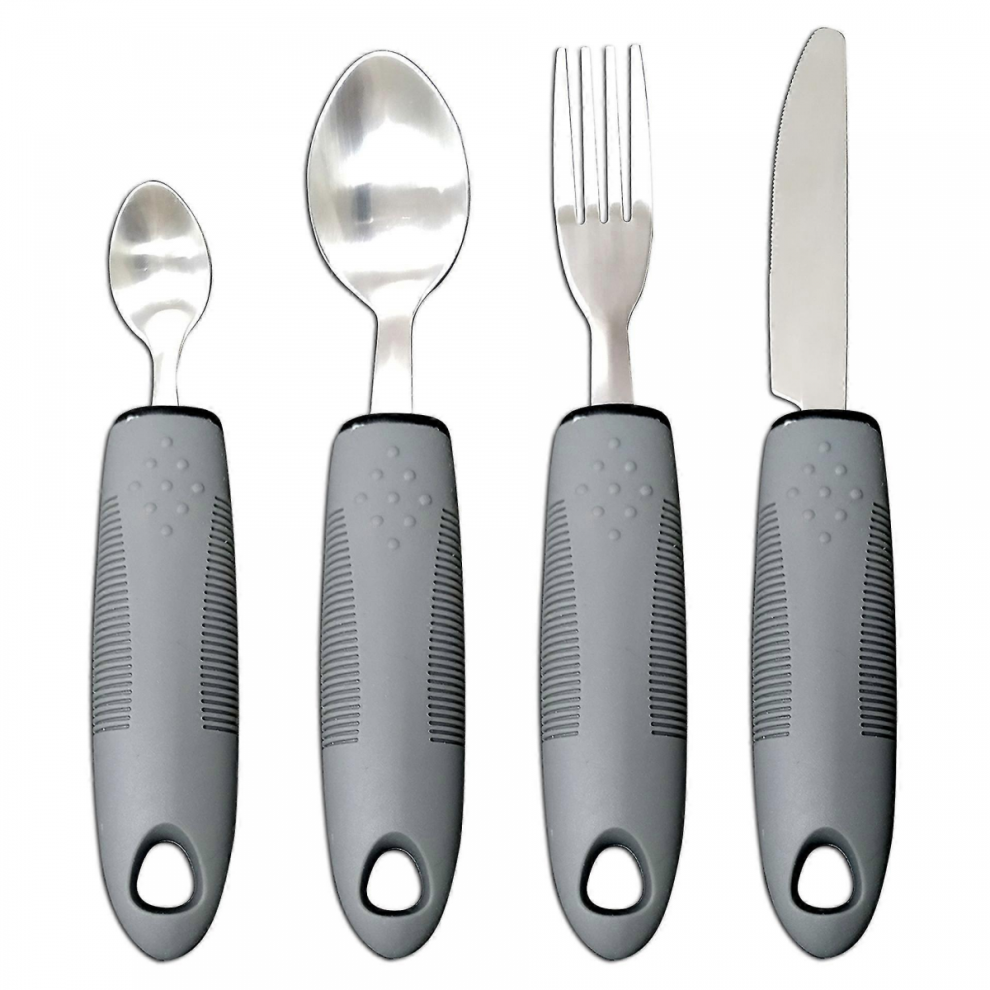 New Cutlery - Disability Eating Aids - Great For The Elderly, Disabled Or Those Suffering With Tremors And Trembling Hands