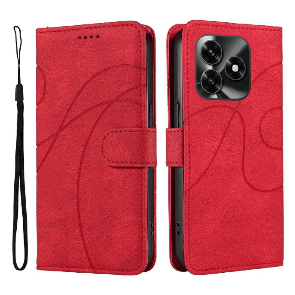 () Flip Case For Honor X5c Curved Pressure Line Skin Feel Leather And Frosted Tpu Card Slots And Kickstand Function 764563355396