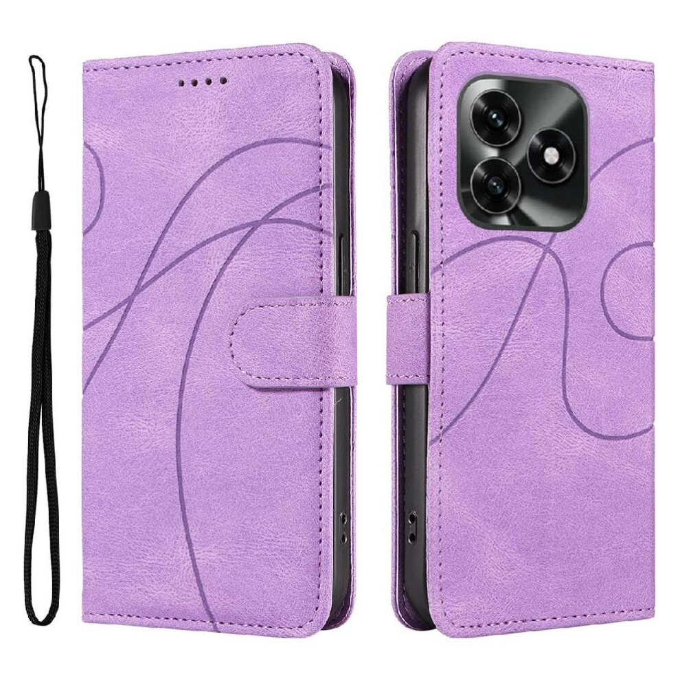 () Flip Case For Honor X5c Curved Pressure Line Skin Feel Leather And Frosted Tpu Card Slots And Kickstand Function 764563355389