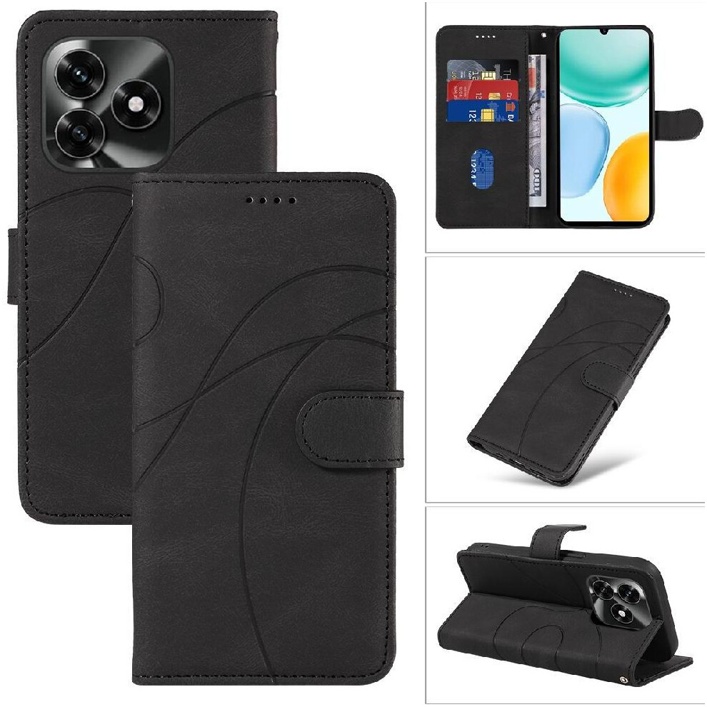 () Flip Case For Honor X5c Curved Pressure Line Skin Feel Leather And Frosted Tpu Card Slots And Kickstand Function 764563355419
