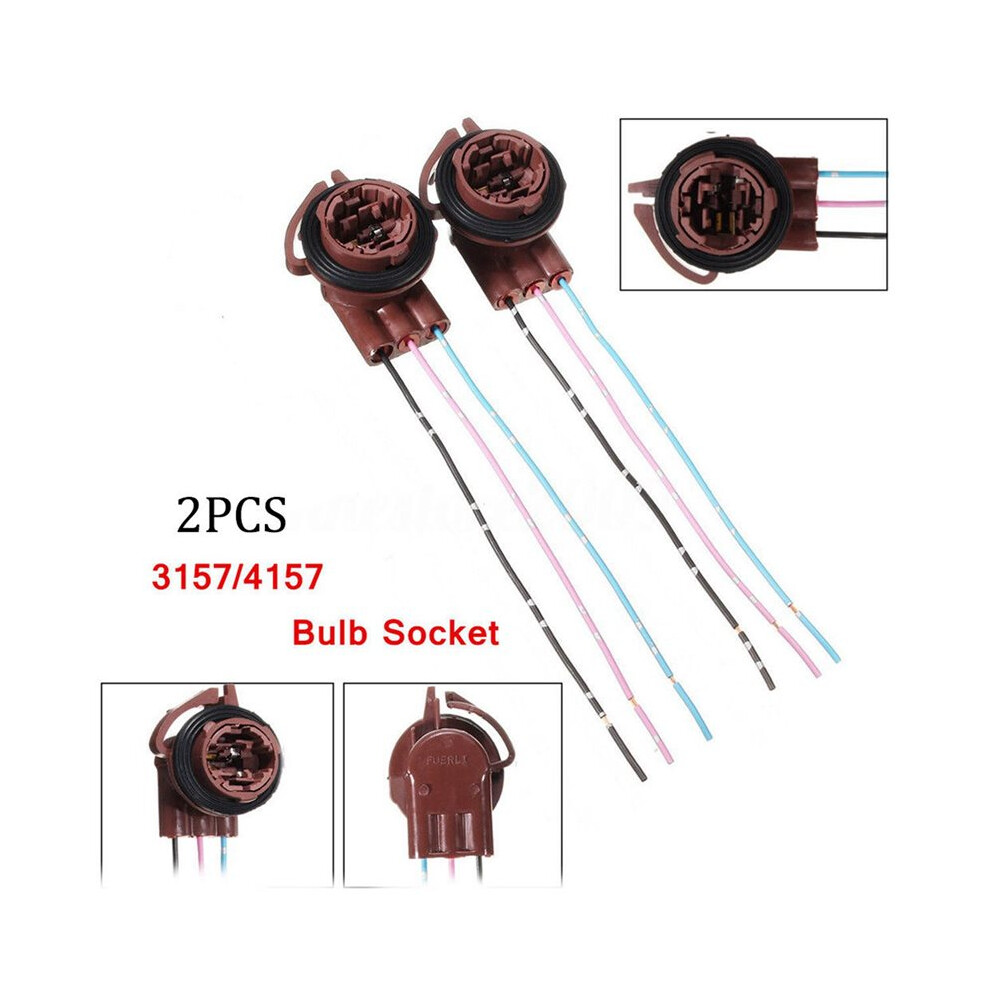 4X 3157 4157Na Bulb Socket Brake Turn Signal Harness Wire Plug Connector Light 6033079421159