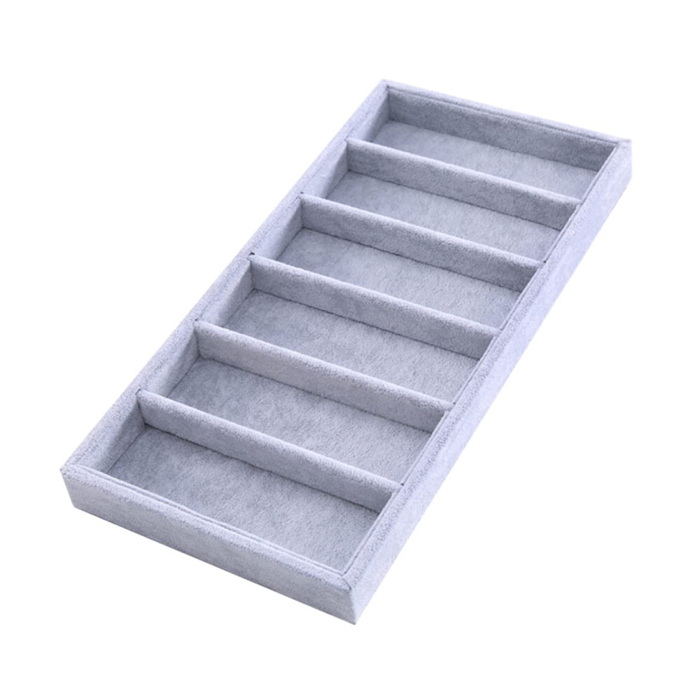 Light/Grey Sunglasses Organizer With 6 Slots, Spacesaving Eyeglass Storage Case, Durable Display Holder