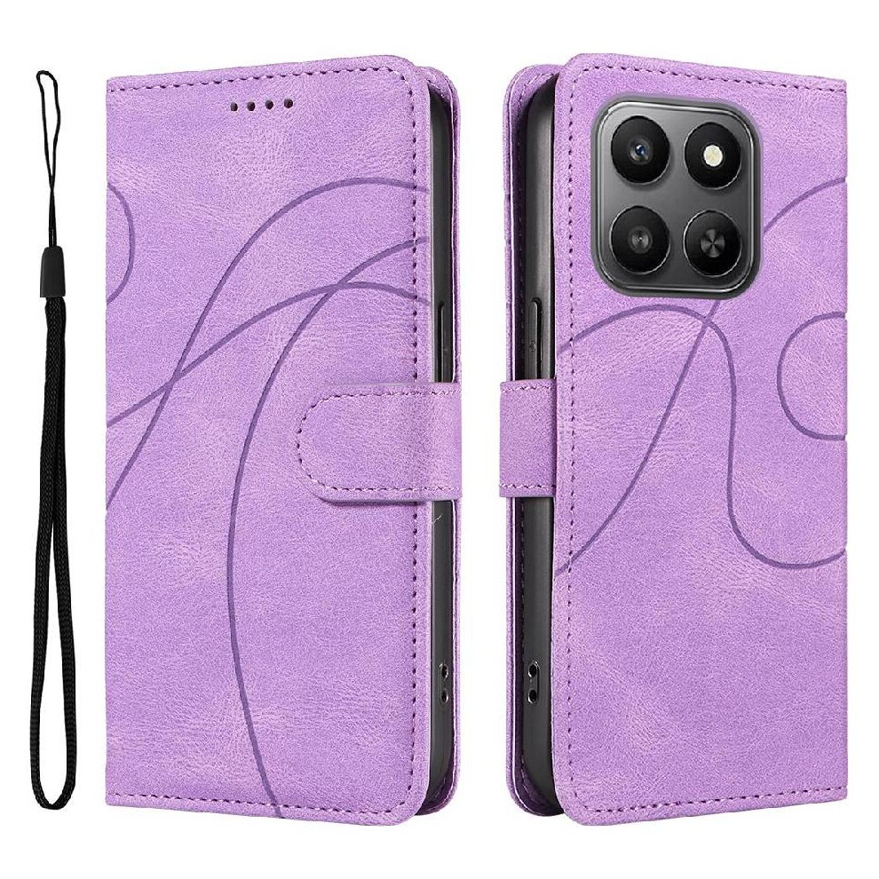 () Flip Case For Honor X7d Skin Feel Leather And Frosted Tpu Card Slots And Kickstand Function Curved Pressure Line 764563355433