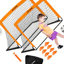 Easy Assembly Soccer Goal Set Perfect for Backyard Park-Orange