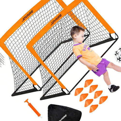 Easy Assembly Soccer Goal Set Perfect for Backyard Park-Orange