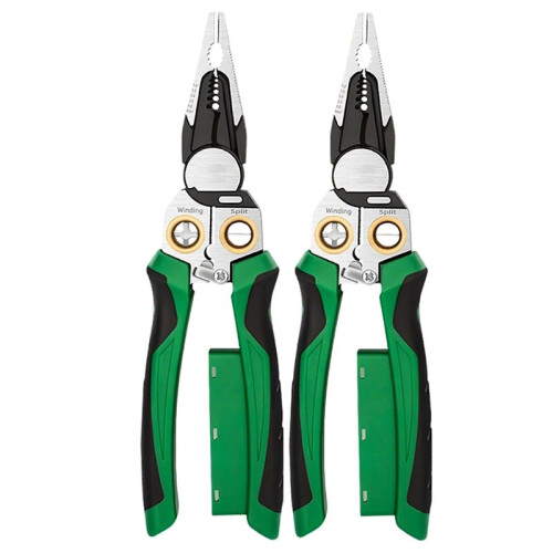 Wire Stripper with Voltage Tester,Multifunctional Wire Stripper Pliers, Electrical Pliers for Cutting Pulling 2 Packs
