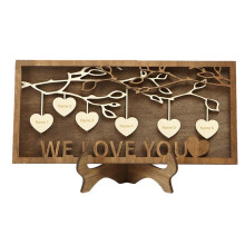 Placca Decorativa In Legno per Albero Genealogico, Ornamenti per Nome di Famiglia Intagliato, Regalo per La Festa Della Mamma, 6 Nomi