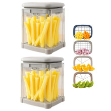 Multifunctional Manual French Fry Cutter with Replaceable Blades for Kitchen Dicing Cutting Potatoes Cucumbers Kitchen