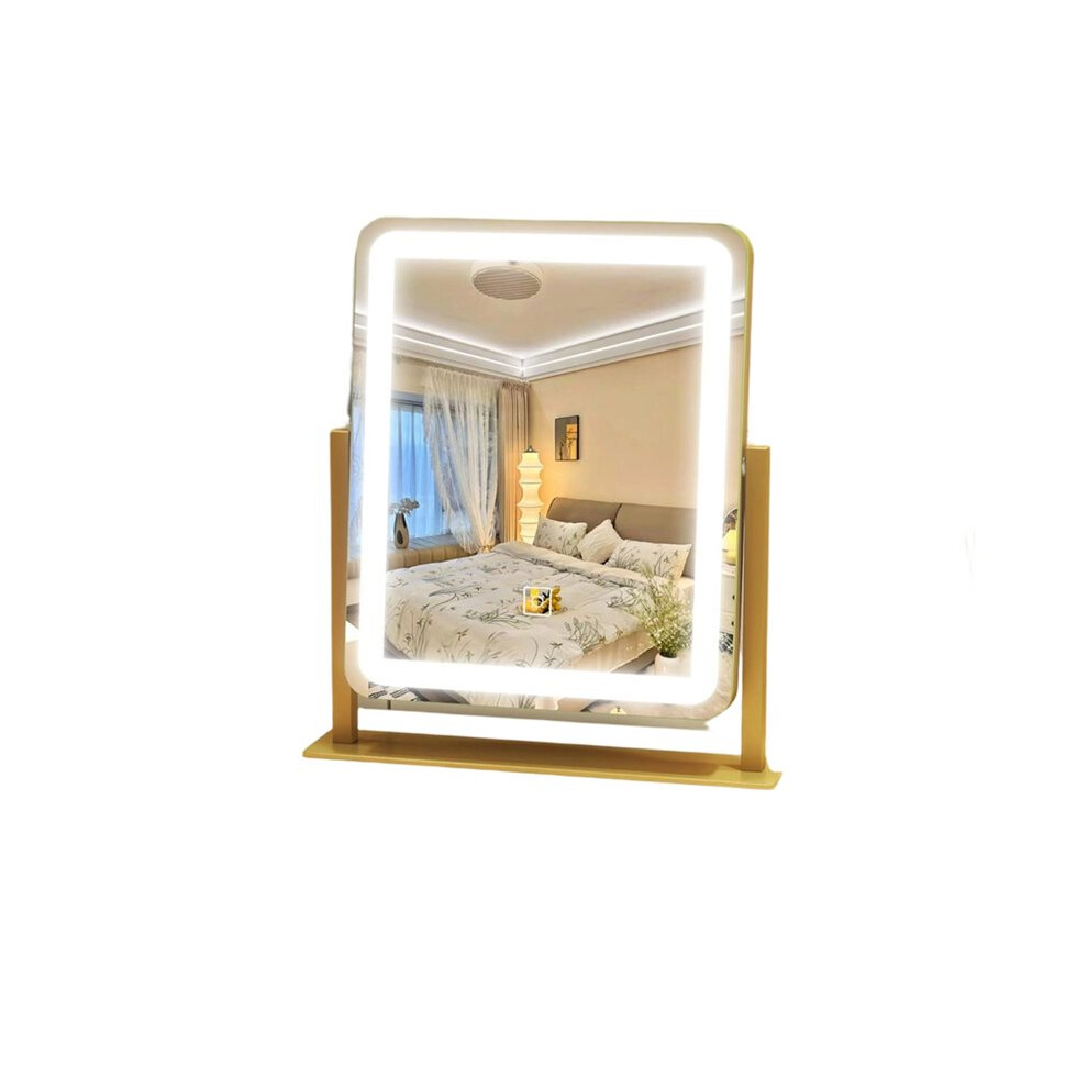 Tauoh Silver Makeup Vanity Mirror With Lights Large Led Lighted Mirror, Makeup Mirror With Lighting For Bedroom Tabletop, Touch