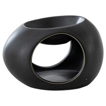 Simple Black Candle Heating Holder Ceramics Essential Oil Reed Diffuser Furnace Household Aromatherapy Incense Burner B