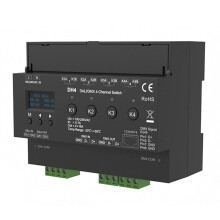 For DMX 4-Channel  With OLED Display Screen Relay 4CH Dry Contact Output 4 Address DMX-RDM Din Rail 100-240VAC
