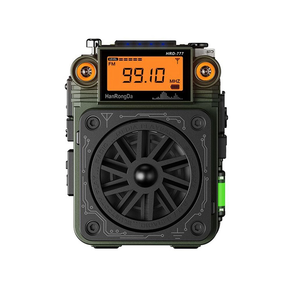 Hanrongda Hrd-777 Fm Mw Sw Vhf Wb Full-Band Radio Fingertip Gyroscope Radio Multi-Function Speaker Green 4711529702806