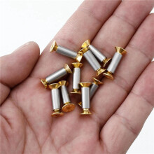 30 Confezioni di Viti per Manici di Coltello, Rivetti, Bulloni di Fissaggio, Viti A Testa Piatta Esagonale Dorate, Viti per Coltelli