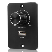12-24 V LED Dimmer PWM Dimmer , 5 A 3 Wire Dimmer for LED Bulbs with USB Fast Charging QC 3.0 for RV,Boat,Truck