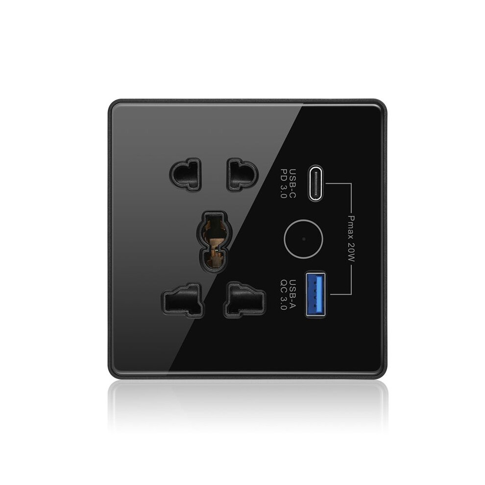 Photos - Watch Strap Tuya Socket with TypeC+USB Fast Charging Remote Timing Socket WiFi British Standard 86-Type Socket B