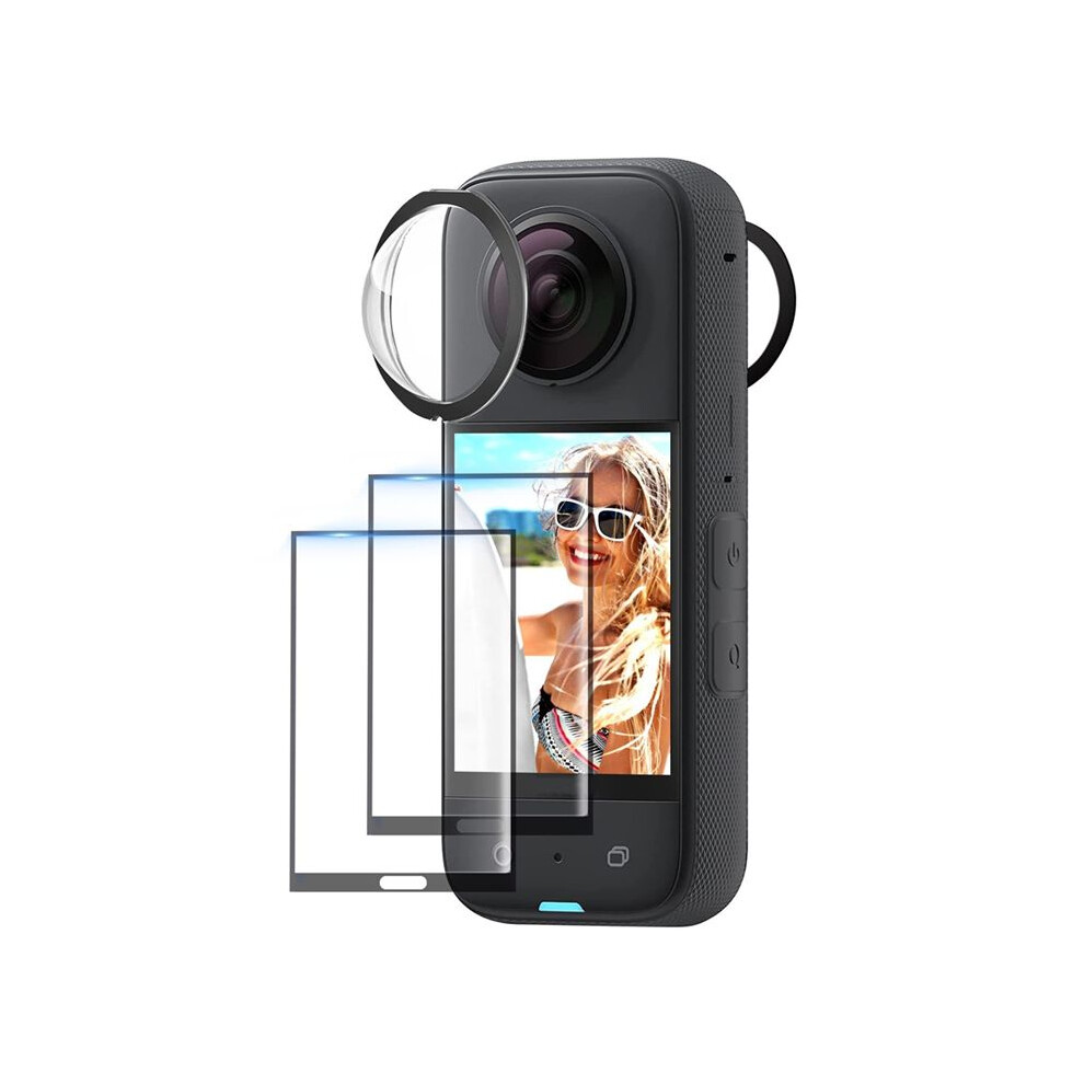 Exogio For Insta 360 X3 Sticky Lens Guard Cover Screen Protector Hard Tempered Glass For X3 Action Camera Accessories