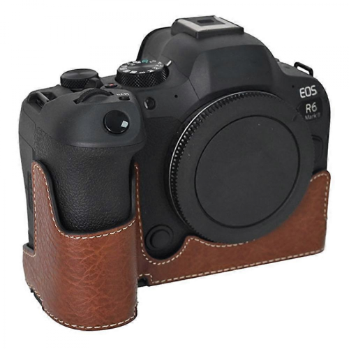 Compatible With  Canon EOS R8 Camera Case with Shoulder Strap Large Cutout Litchi Texture PU Protec 1