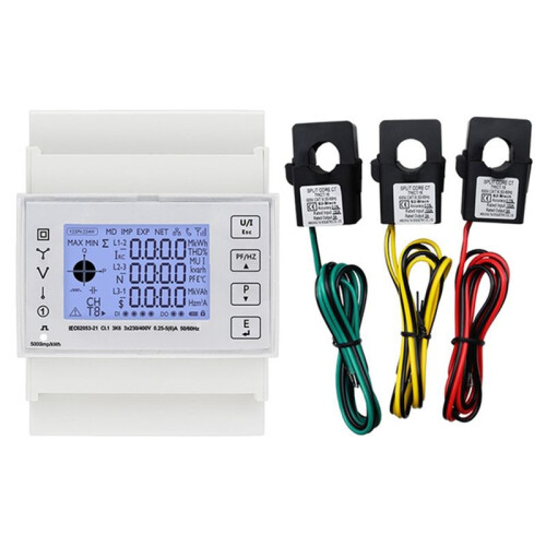 TAC4321CT Three Phase Din Rail WiFi Tuya Mutil-Function  Meter with KCT16 Current Transformer 230/400VAC