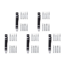 Ensemble de 5 Tournevis à Stylo en Alliage D'Aluminium de Type Stylo Tournevis à Main Noir