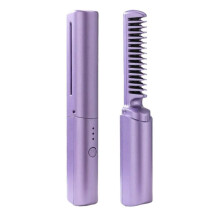 2-In-1 Kabelloser Professioneller HaargläTter, Lockenwickler, Kamm, Schnelle ErwäRmung, Negativ-Ionen-GläTtung, Curling-Styling-Werkzeuge-A