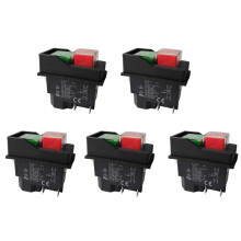5X Electromagnetic Switches Pushbutton Switches for Garden Tools KJD17 220V 4 Pin -Terminals