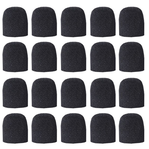 20 Confezioni di Parabrezza per Microfono nel Schiuma Nera, Coperture nel Schiuma per Microfono, Parabrezza per Microfono Portatile per Studio di